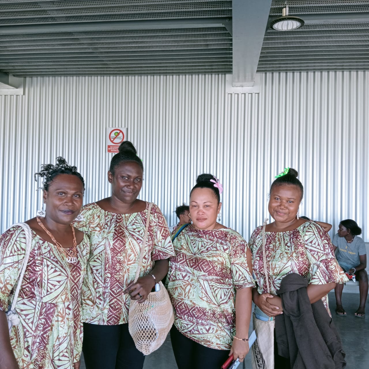 Four students together after training