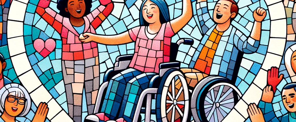 mosaic of people with disability